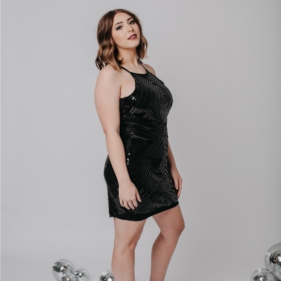 Lulu’s black sequin dress BRAND NEW with tags - Picture 9 of 15